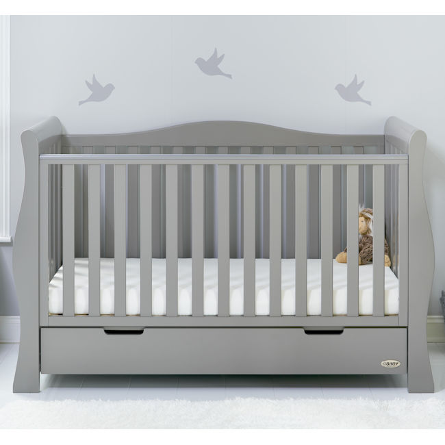 O Baby Stamford Cotbed Warm Grey - Luxe Sleigh