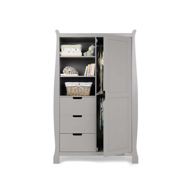 O Baby Stamford  Double Wardrobe - Warm Grey