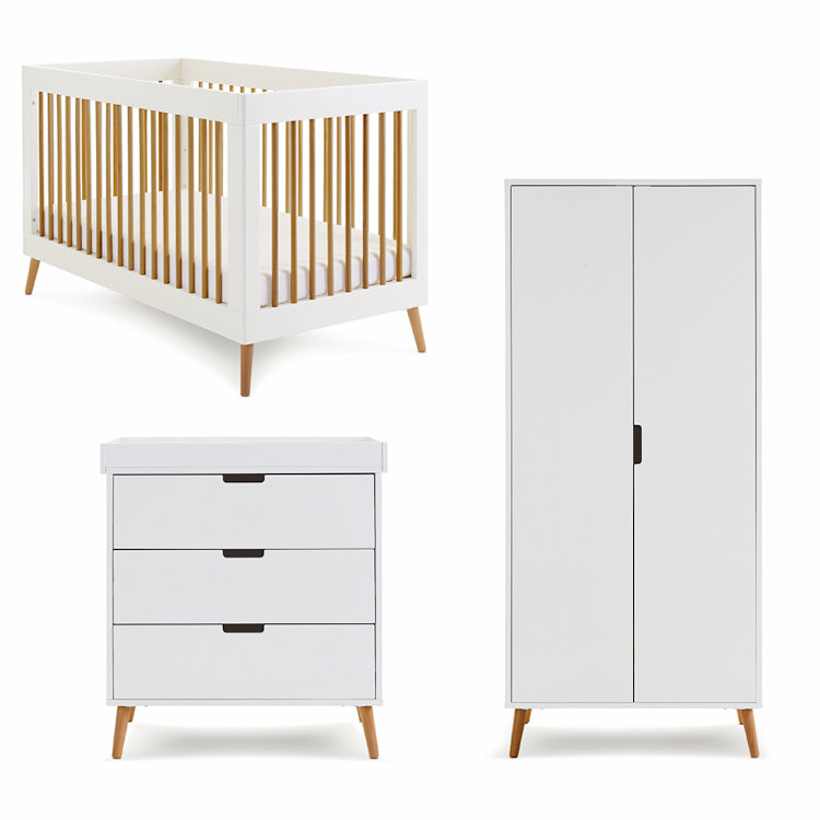 OBaby Maya 3-Piece Roomset - White/Natural