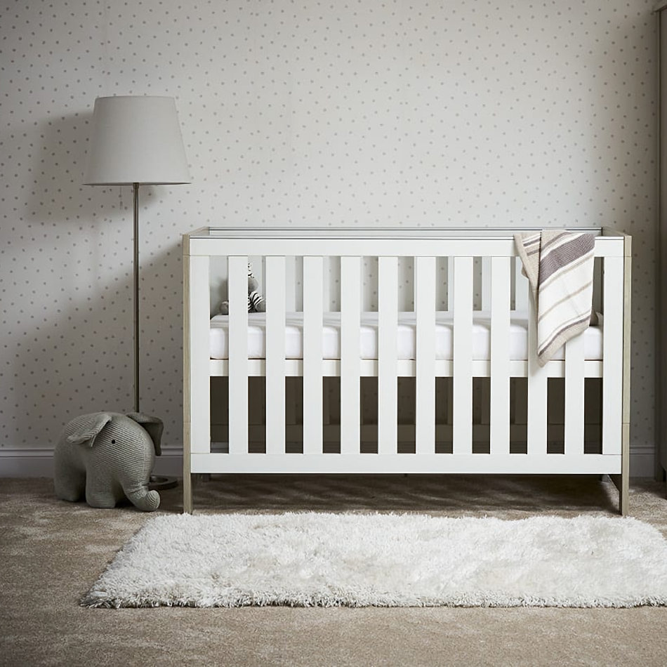 OBaby Nika Cotbed - Grey Wash & White