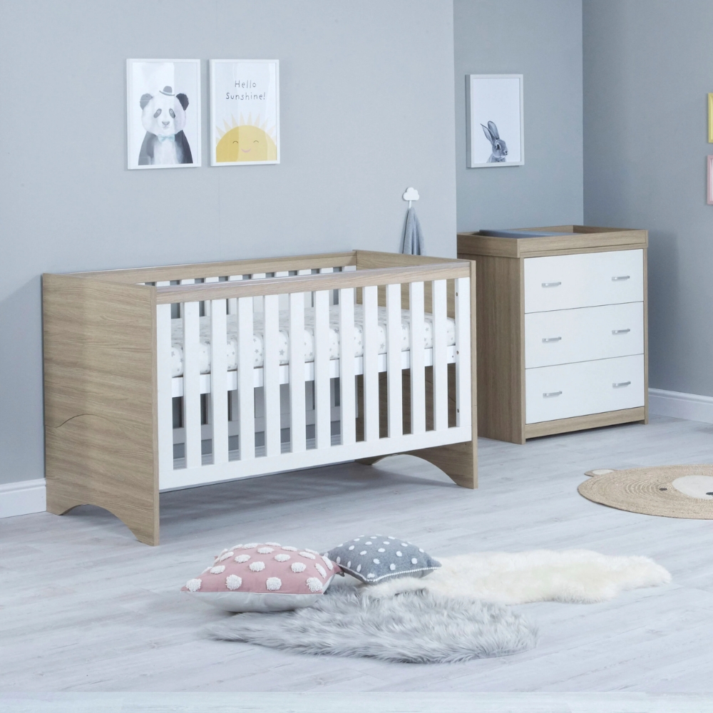 babymore veni oak white 2 piece