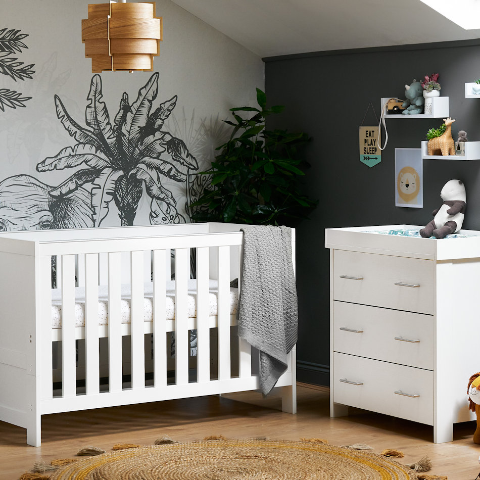 OBaby Nika 2 Piece Set - White Wash