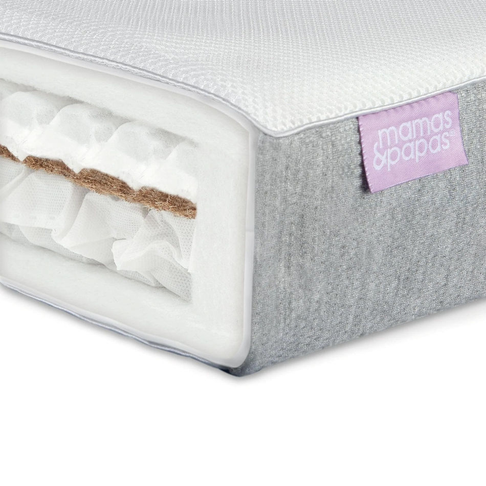 Mamas And Papas Cotbed Premium Luxury Twin Spring Mattress 140 x 70 x 10cm