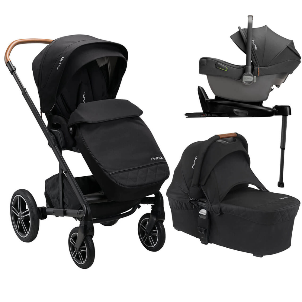 Nuna Mixx Next Generation Pipa NEXT Travel System Bundle With Pipa NEXT Car Seat Rotating NEXT Isofix Base Caviar Bumpsnbabies