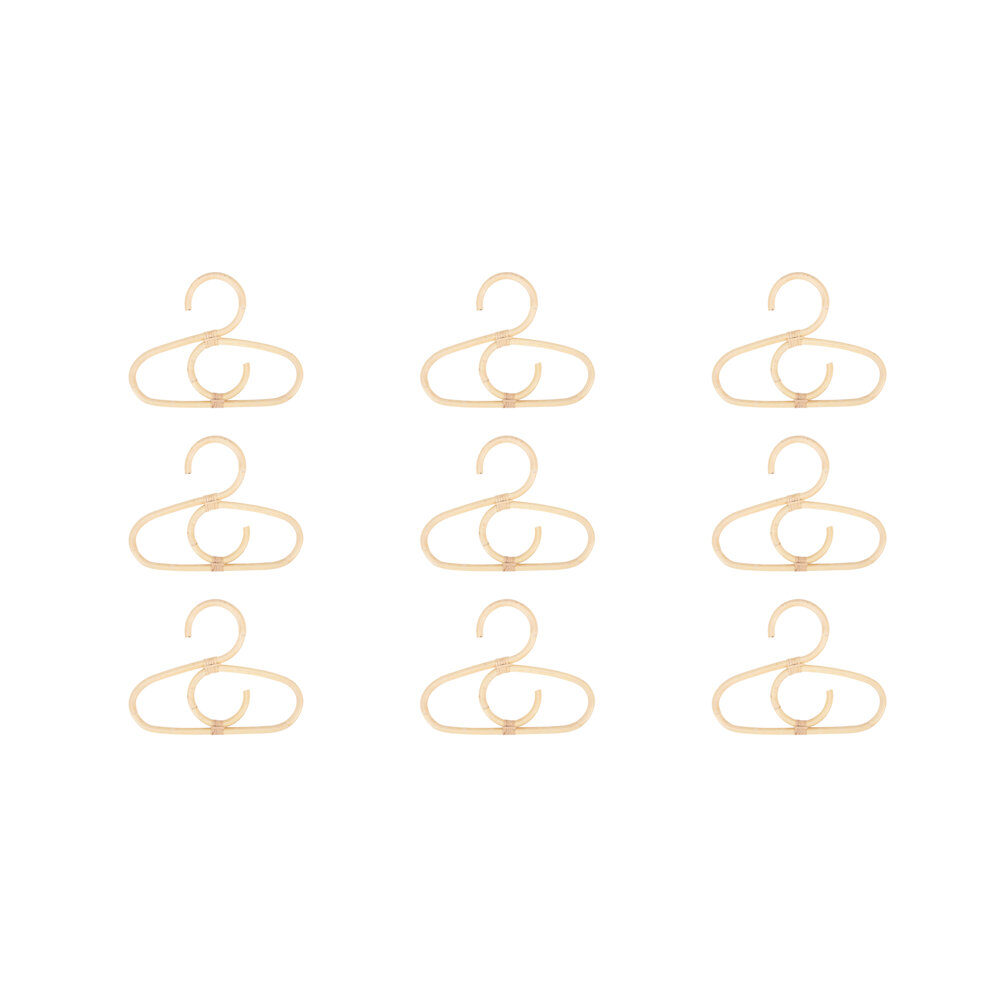 CuddleCo Aria Rattan Clothes Rail Hangers x 9
