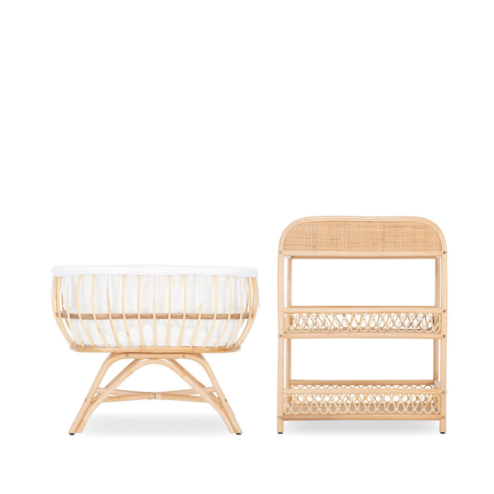 CuddleCo Aria Rattan 2-Piece Crib & Changer - Pre Order Mid October