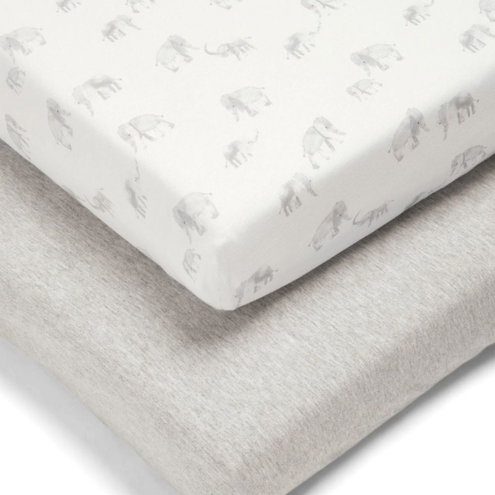 Elephant Cotbed Fitted Sheets - 2 Pack