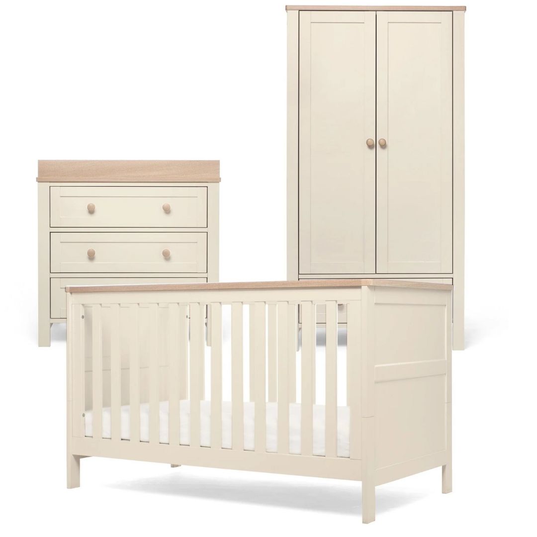 Wedmore 3 Piece Nursery Set Cotbed Dresser Wardrobe Pebble Mamas Papas