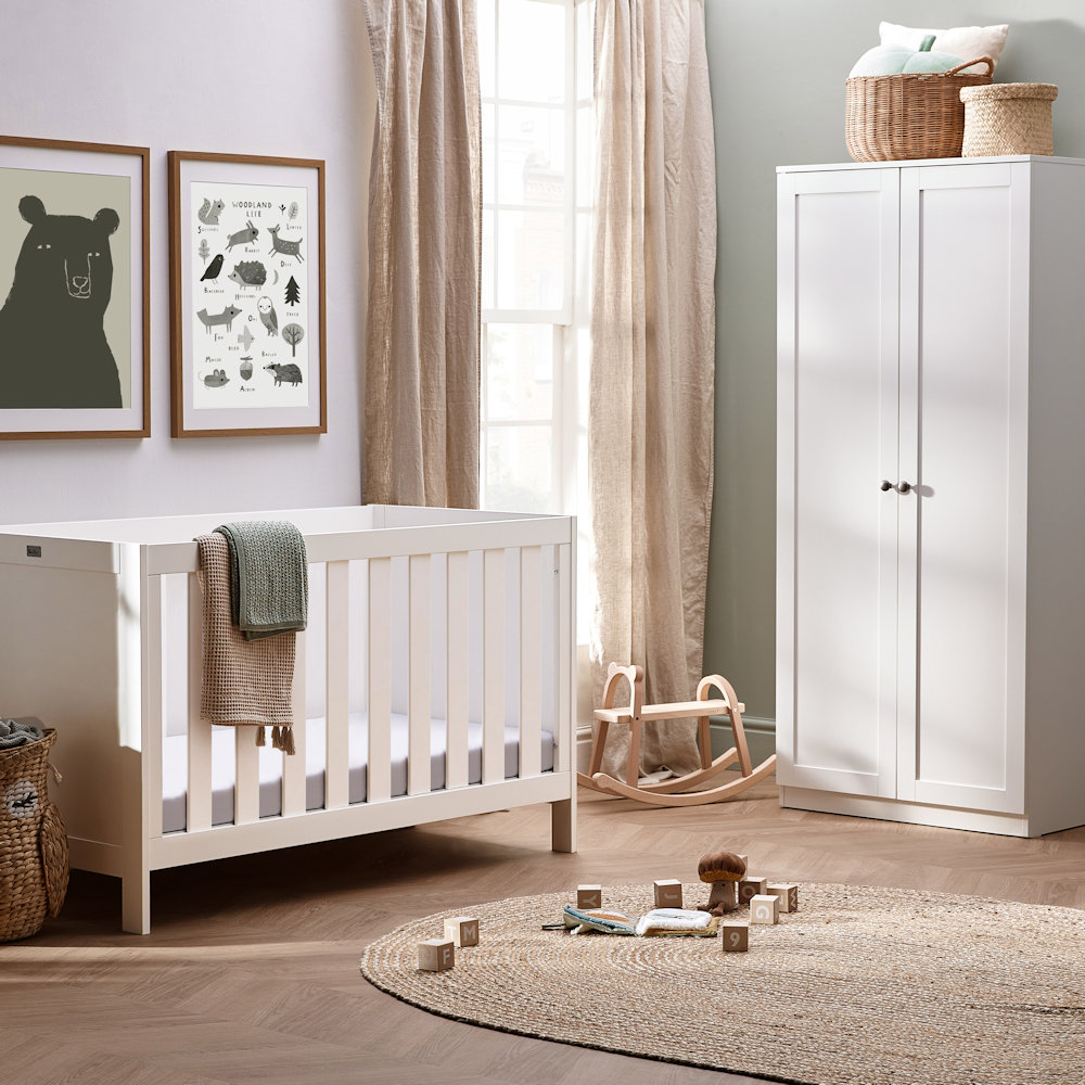 Silver Cross Bromley Cotbed & Wardrobe White