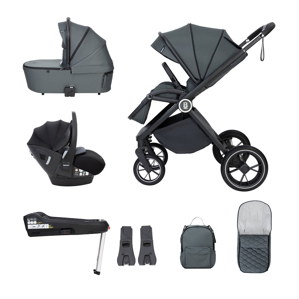 Kai I Size Travel System With I Size Pecan car Seat & Base - Forest Grey