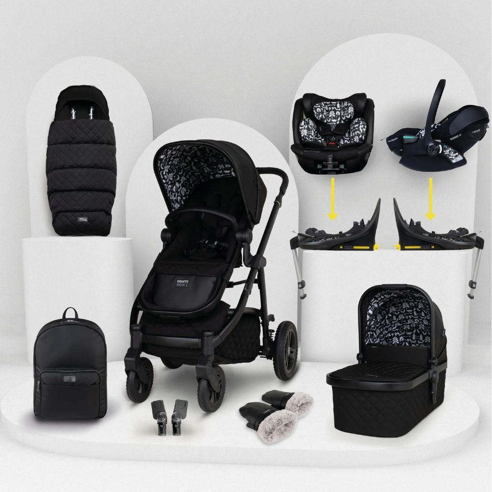 Cosatto Wow 3 All Stage Family Rotate & Recline 2 Base Bundle Silhouette