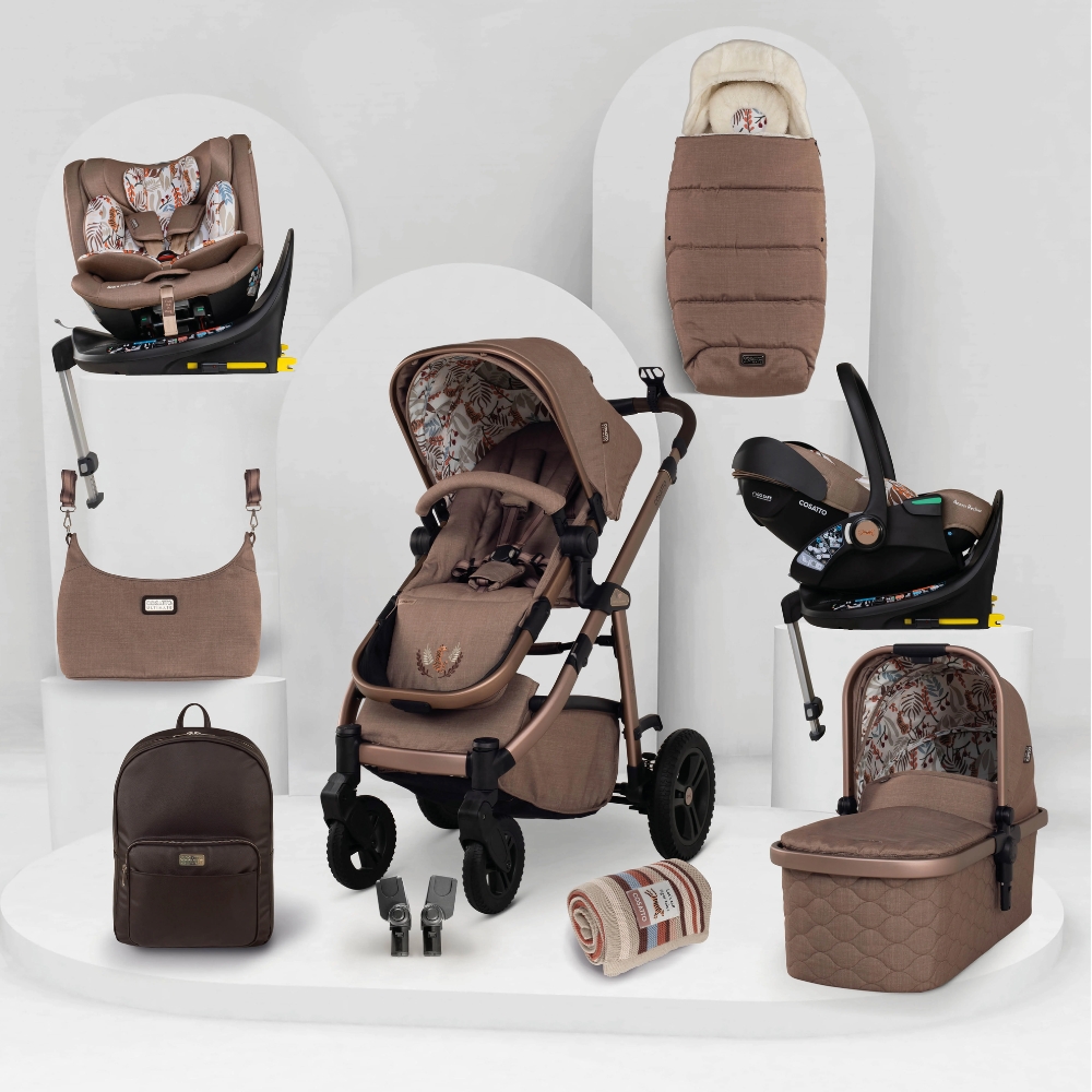 Cosatto Wow 3 Special Edition All Stage Family Rotate & Recline 2 Base Bundle Tiger Tale