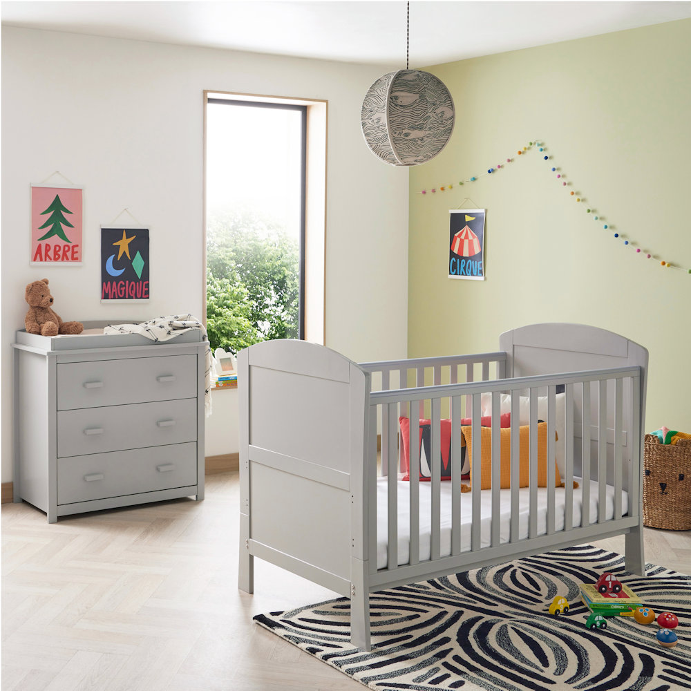Babymore Aston 2-Piece Nursery Set - Grey