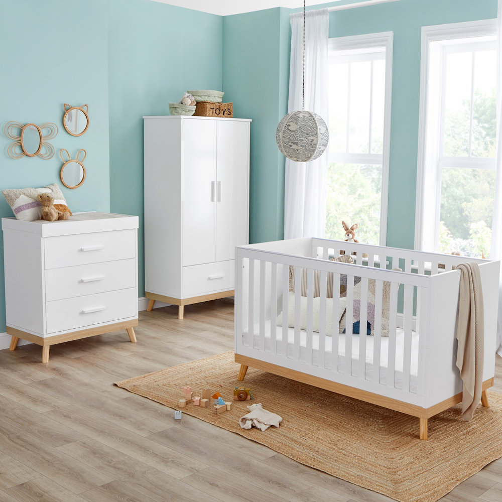 Babymore Mona 3-Piece Nursey Set - White