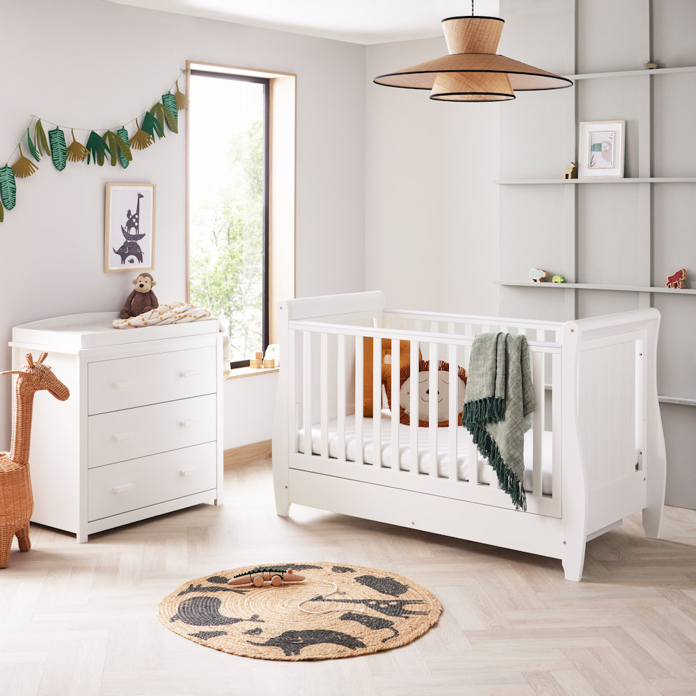 Babymore Stella 2-Piece Nursery Set - White