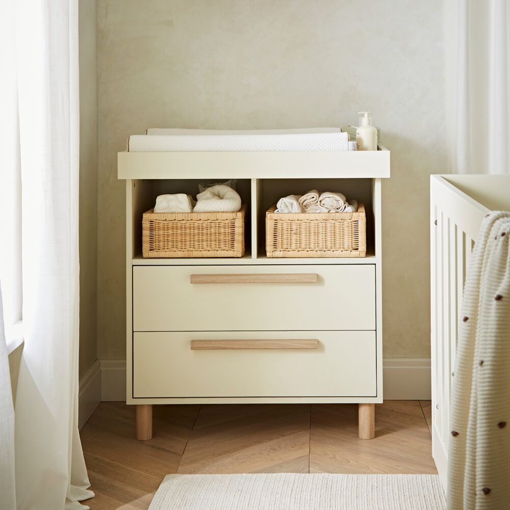 Harper Dresser/Changer - Cream & Ash With Free Delivery