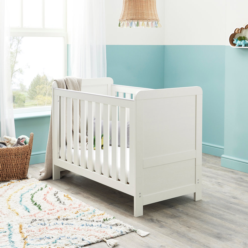 Babymore Caro Mini Cotbed - White Wash
