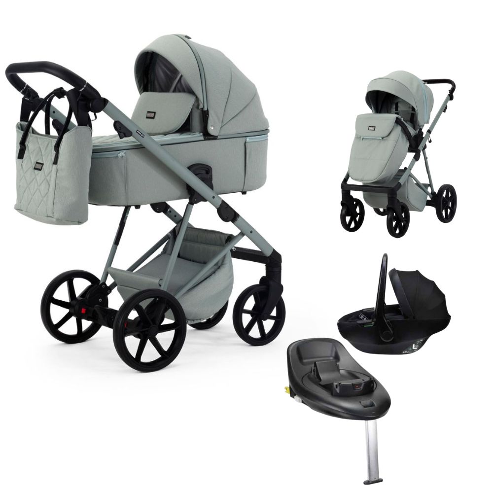 Mee-Go Milano Natura 3 In 1 + Evo Spin Car Seat & 360 Isofix Base – Mint