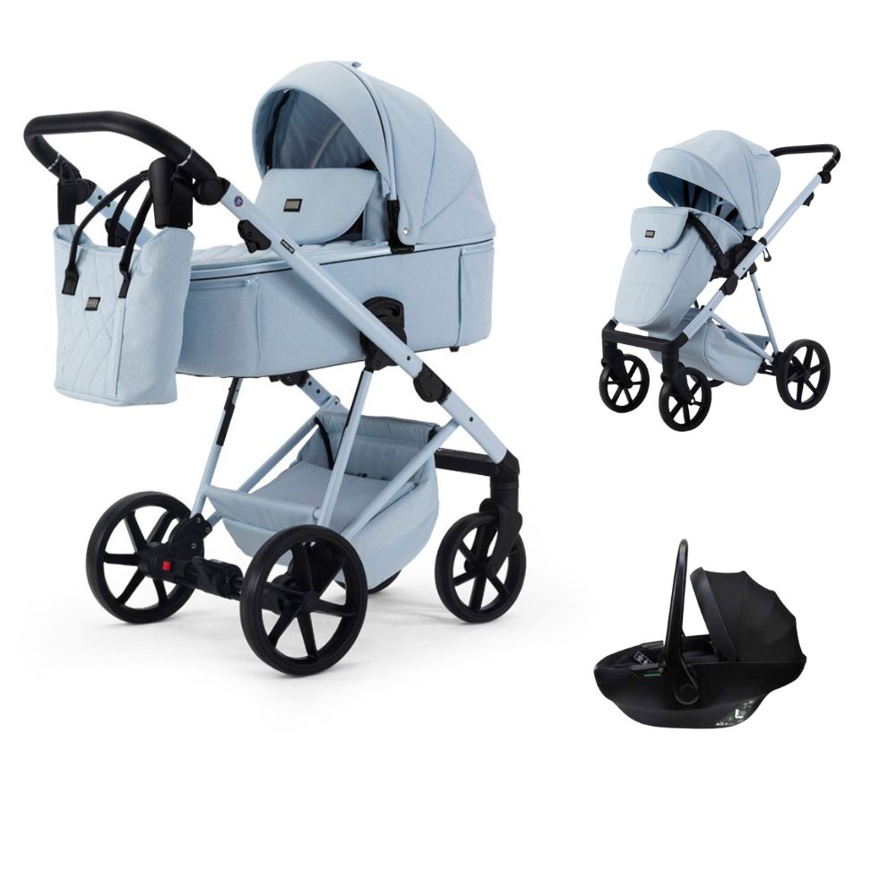 Mee-Go Milano Natura 3 In 1 + Evo Spin Car Seat - Sky