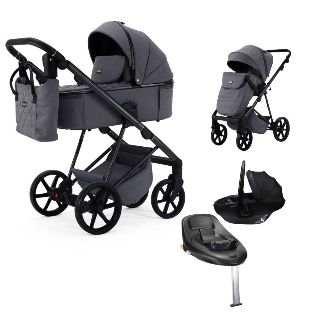 Mee-Go Milano Natura 3 In 1 + Evo Spin Car Seat & 360 Isofix Base – Stone