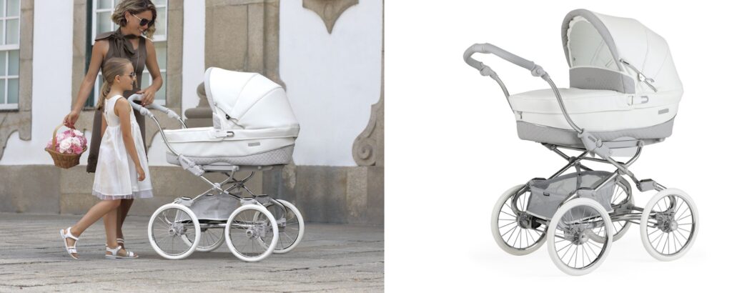 Traditional pram with big bouncy wheels from  bumps n babies store 