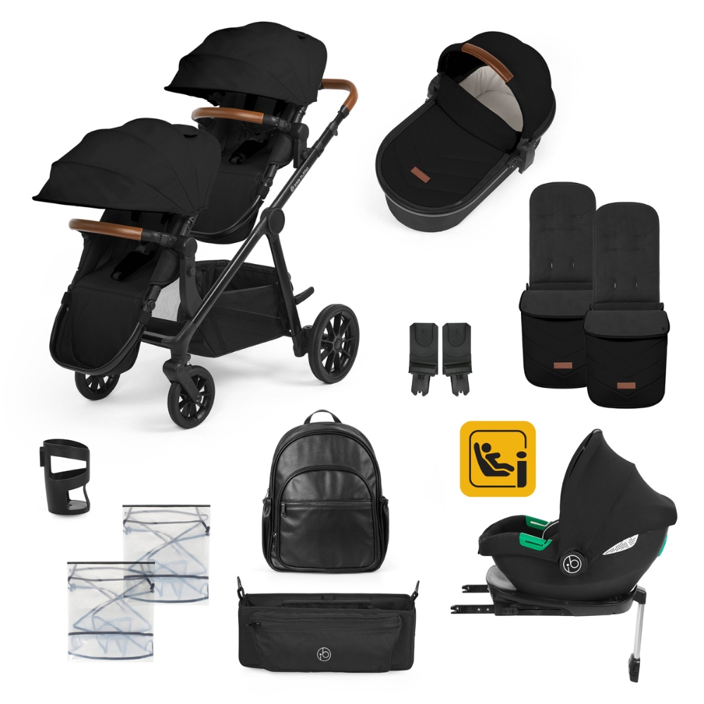 Ickle Bubba Virgo Black All In One Isize Bundle With Cirrus Car Seat & Isofix Base