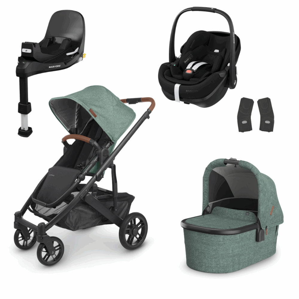 UPPAbaby Cruz V2, Carrycot, Maxi Cosi Pebble 360 Pro2 & Base - Gwen