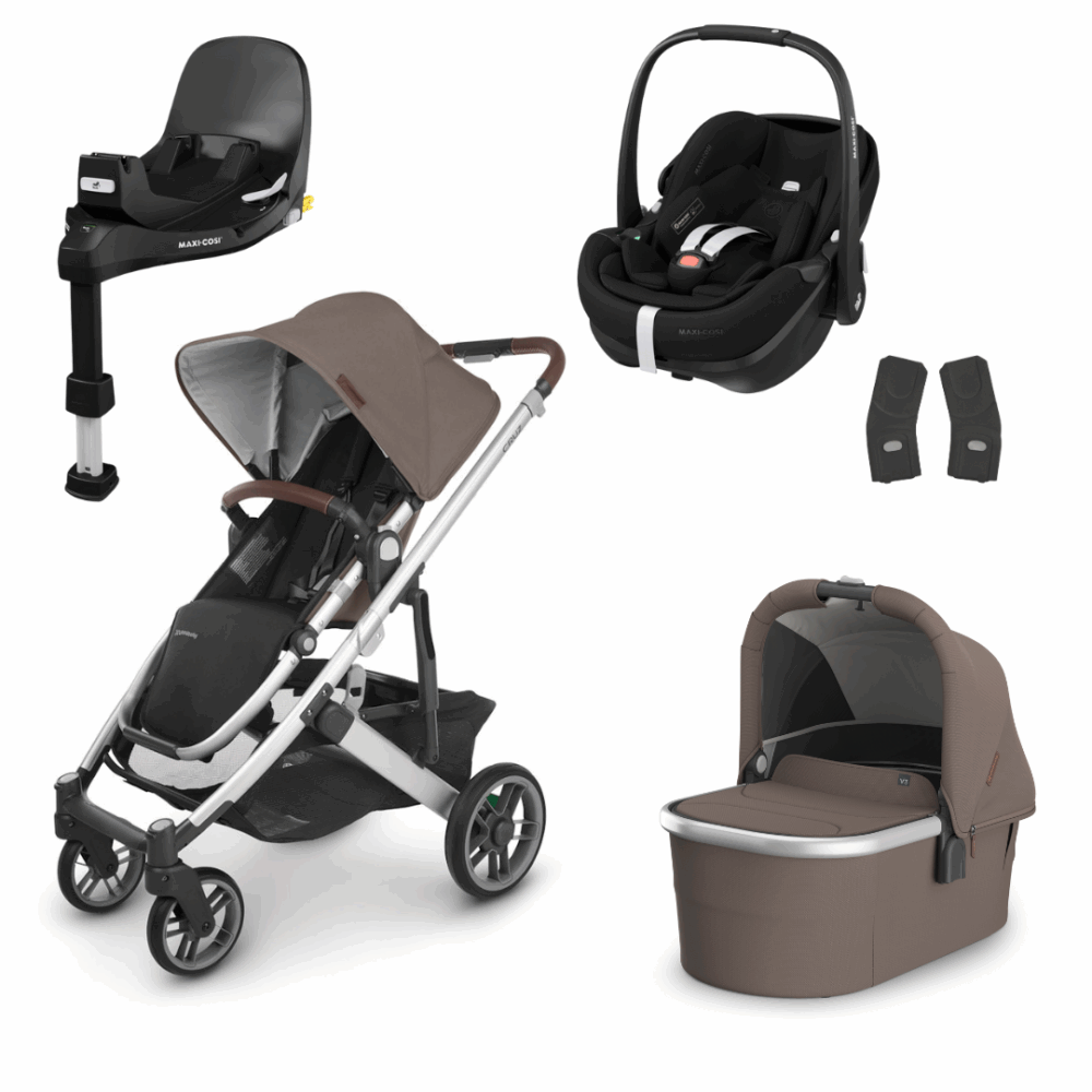 UPPAbaby Cruz V2, Carrycot, Maxi Cosi Pebble 360 Pro2 & Base - Theo