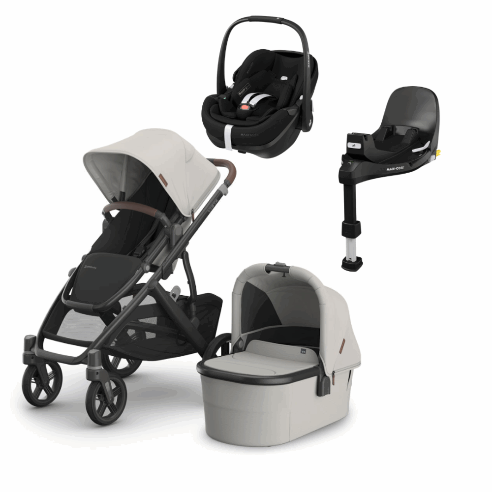 Uppababy Vista V3 & Maxi Cosi Pebble 360 Pro Car Seat Bundle - Savannah