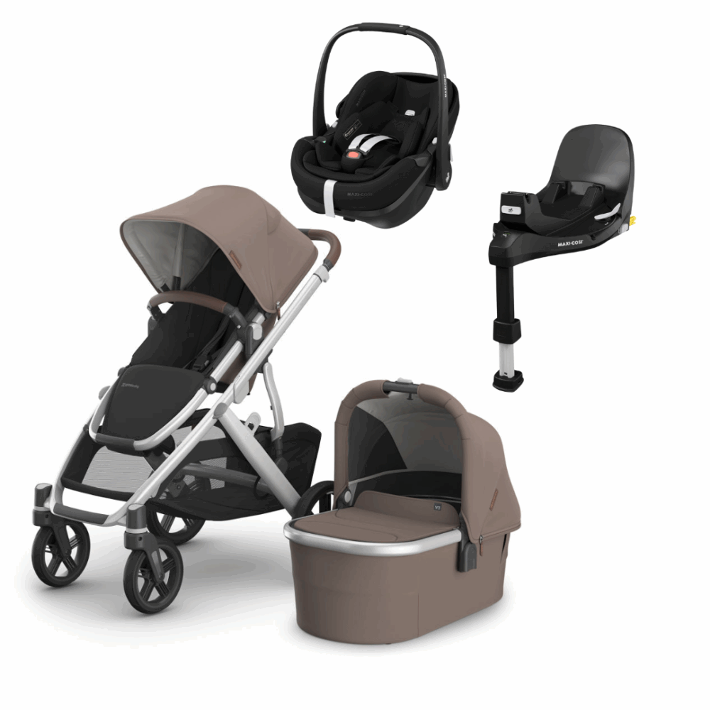 Uppababy Vista V3 & Maxi Cosi Pebble 360 Pro Car Seat Bundle - Theo
