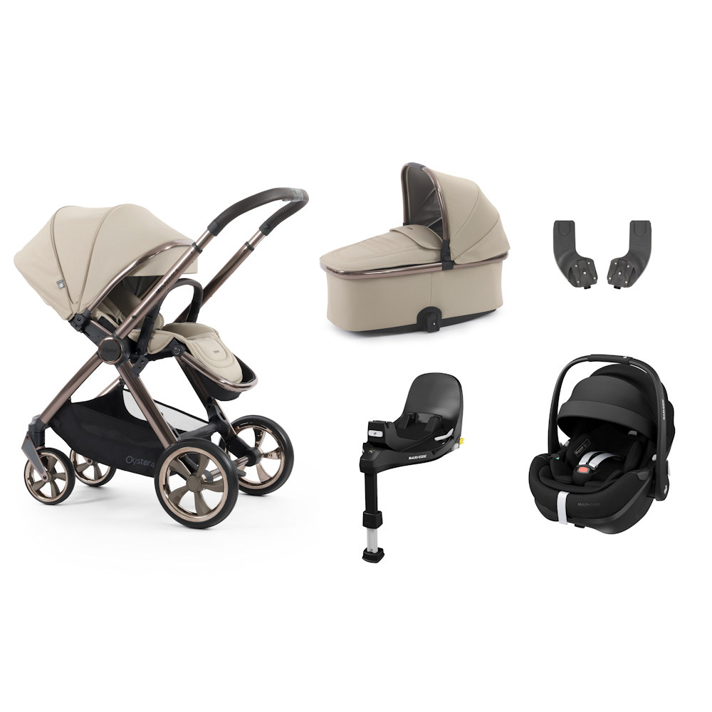 Babystyle Oyster 4 Essential Bundle with Pebble 360 Pro Car Seat - Buttermilk