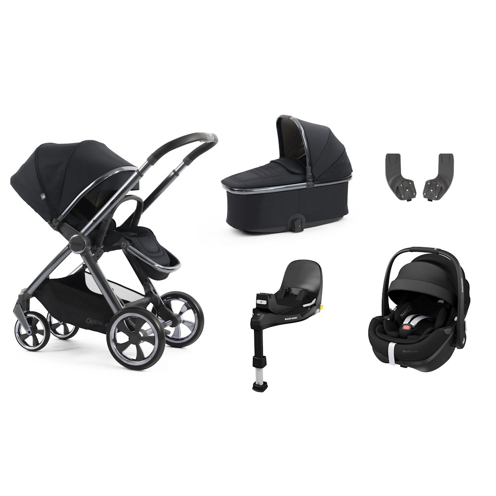 Babystyle Oyster 4 Essential Bundle with Pebble 360 Pro Car Seat - Carbonite