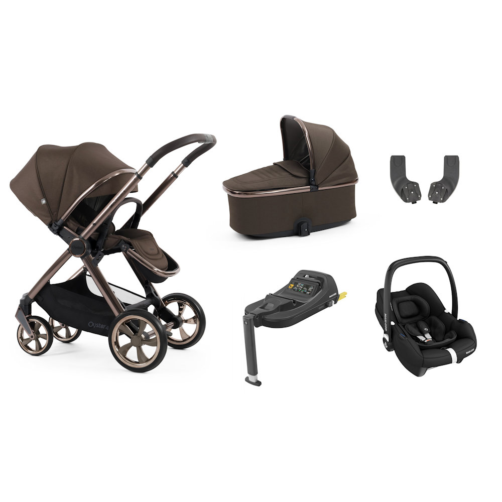 Babystyle Oyster 4 Essential Bundle with Cabriofix Car Seat - Chocolate Velvet