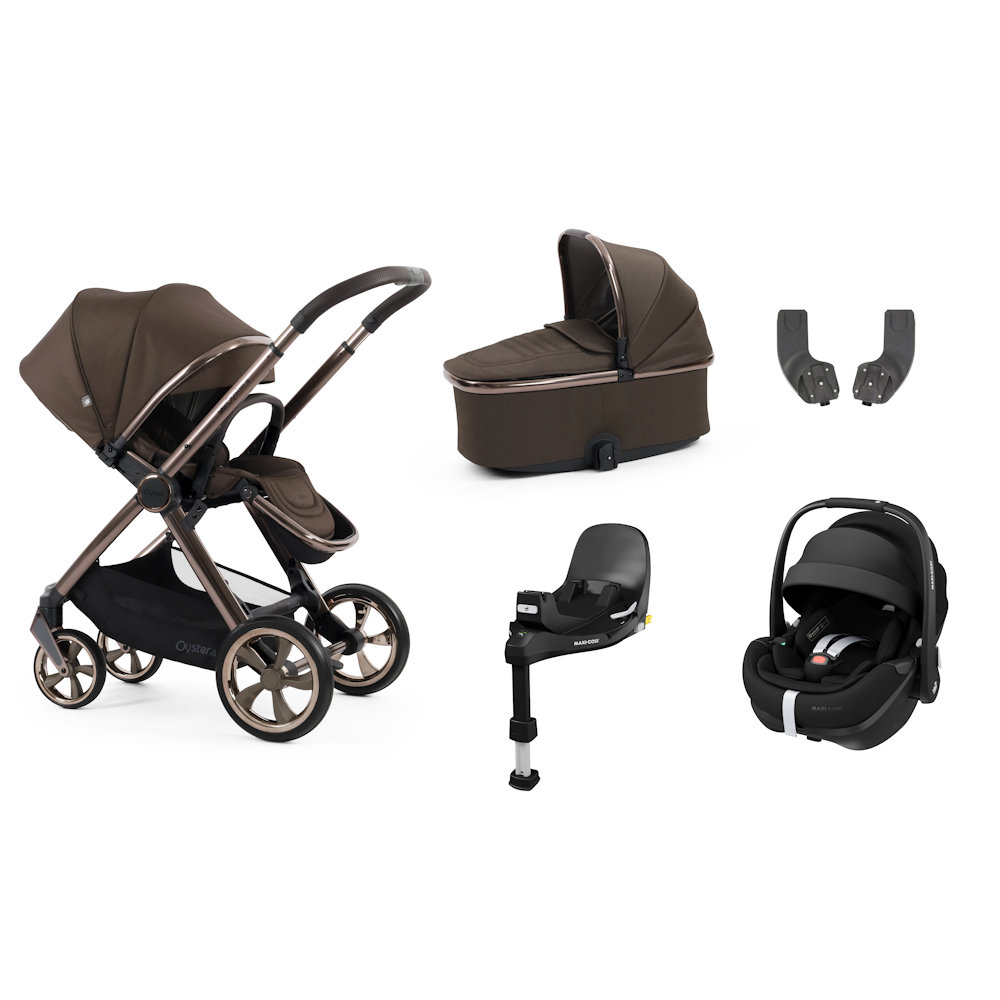 Babystyle Oyster 4 Essential Bundle with Pebble 360 Pro Car Seat - Chocolate Velvet