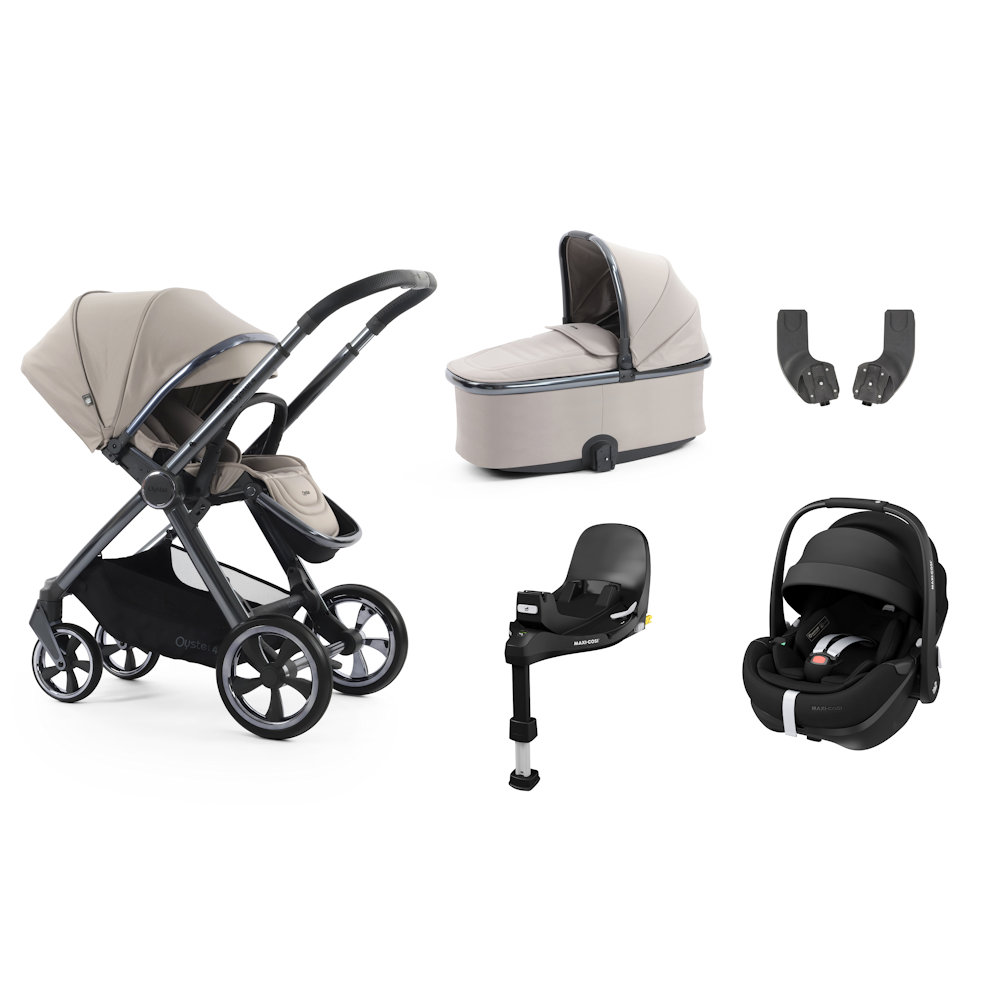 Babystyle Oyster 4 Essential Bundle with Pebble 360 Pro Car Seat - Stone