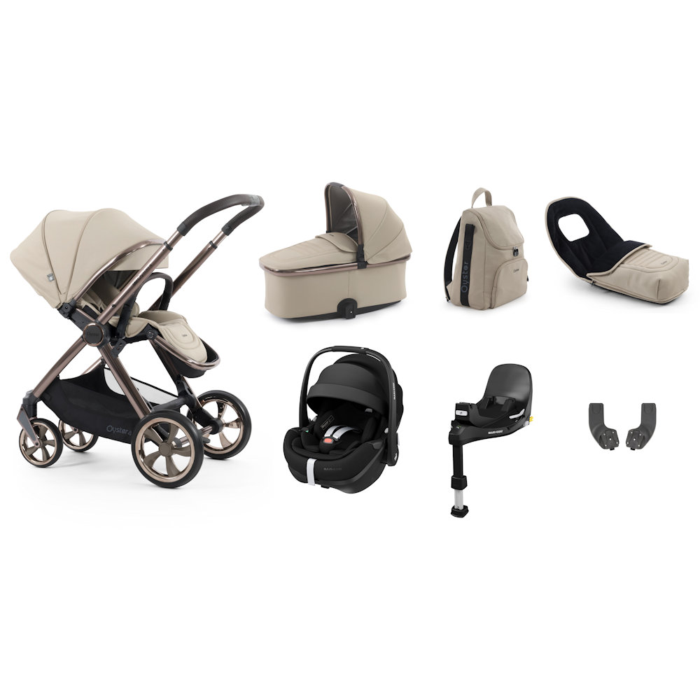 Babystyle Oyster 4 Luxury Bundle with Pebble 360 Pro Car Seat - Buttermilk