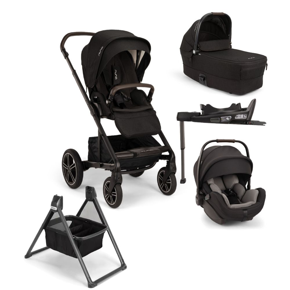 Nuna Mixx Next Arra Flex Bundle With Arra FLEX Car Seat,CURV Base & FREE Carrycot Stand- Caviar