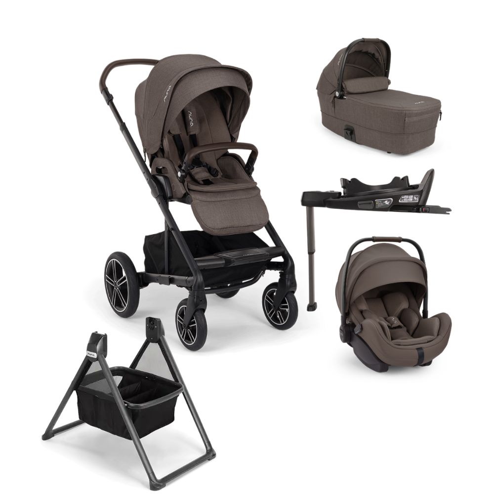 Nuna Mixx Next Arra Flex Bundle With Arra FLEX Car Seat,CURV Base & FREE Carrycot Stand-Chestnut