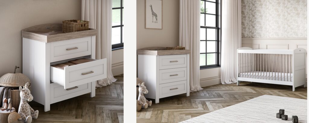 Baby changer dresser with removable changing top
