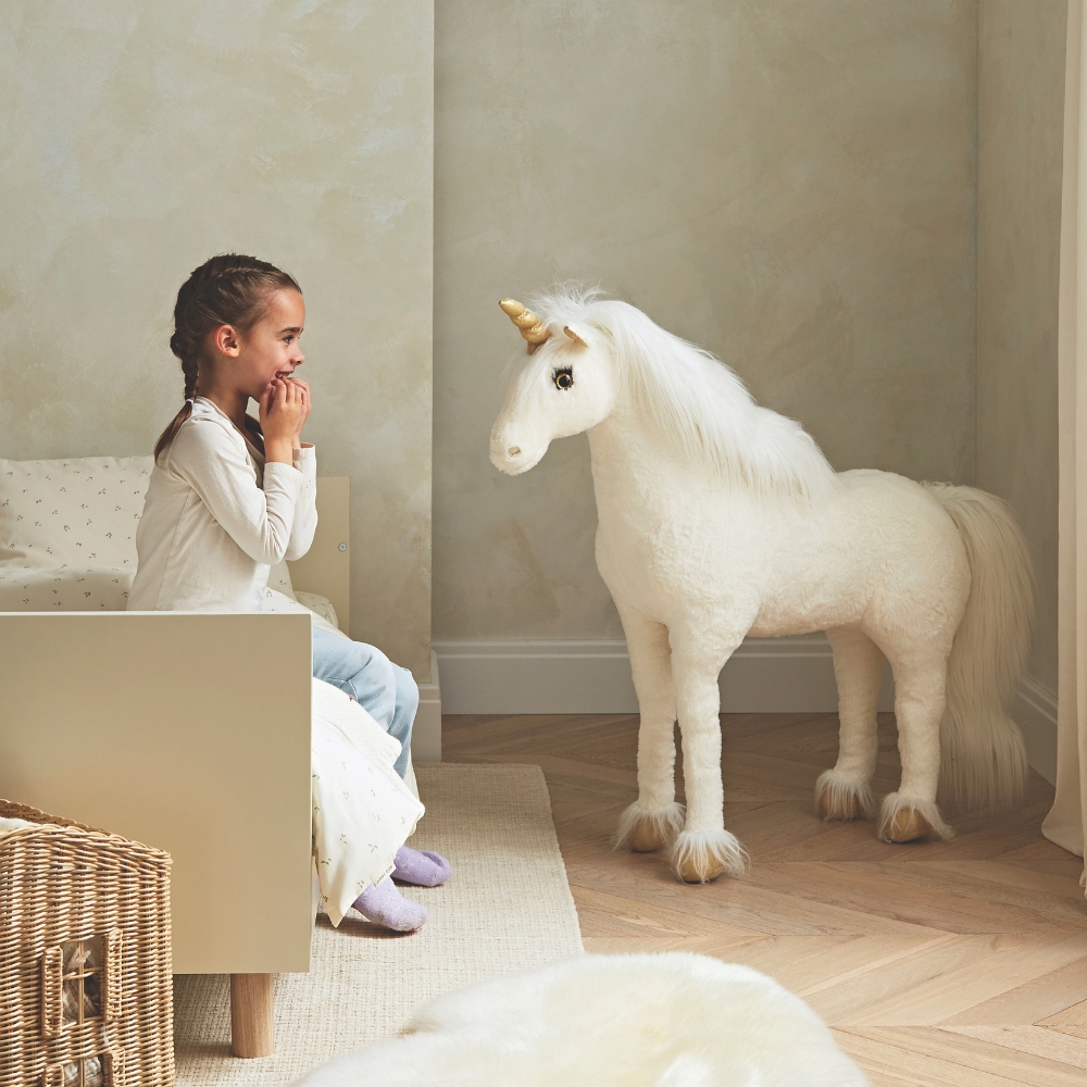 CuddleCo Standing Unicorn White Gold Dust
