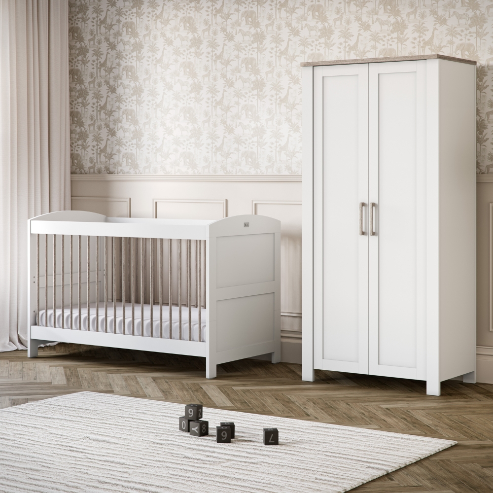 Wardrobe Dimensions silver Cross Valencia Cotbed and Wardrobe set