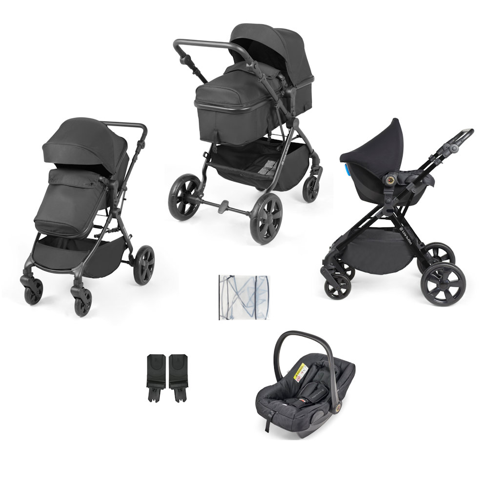 Ickle Bubba Comet 3-In-1 Travel System With Astral Car Seat - Black / Black