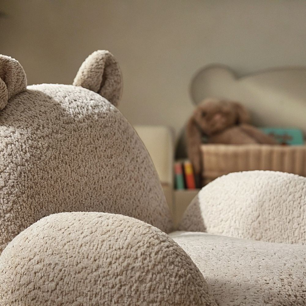 CUDDLECO ETTA BEAR KIDS CHAIR BOUCLE TEDDY (2)
