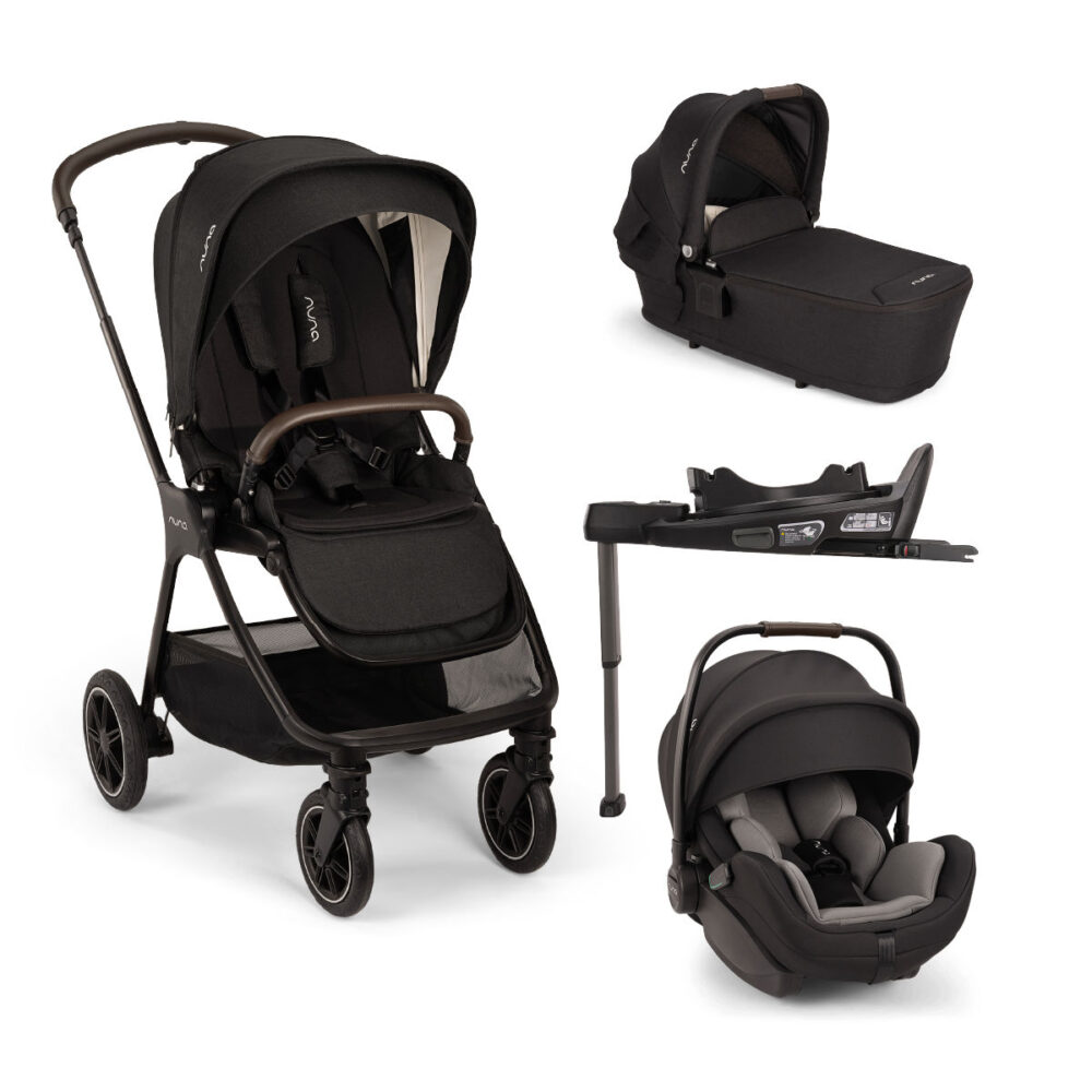 Nuna Triv NEXT with Arra FLEX Car Seat & CURV Isofix Base - Caviar