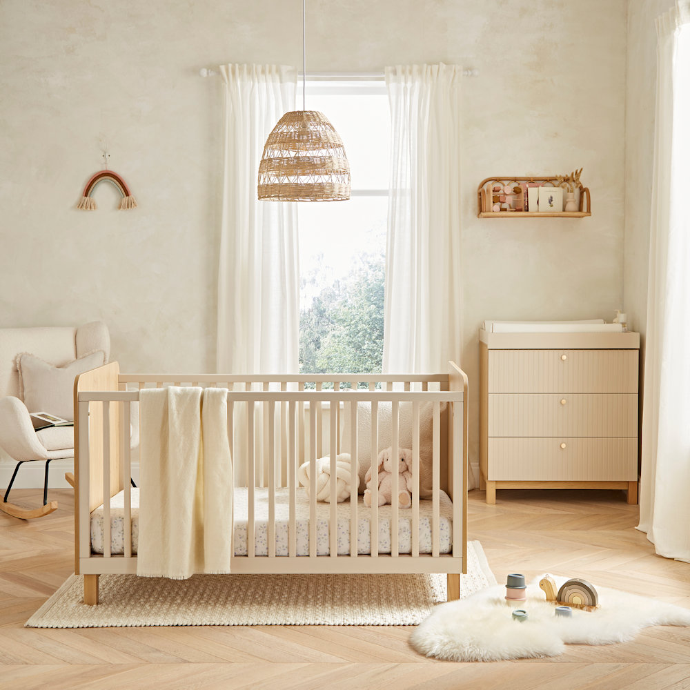 CuddleCo Remi Nursery Furniture 2 Piece - Oak & Cashmere