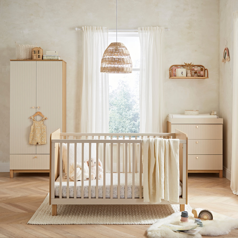 CuddleCo Remi Nursery Furniture 3 Piece - Oak & Cashmere