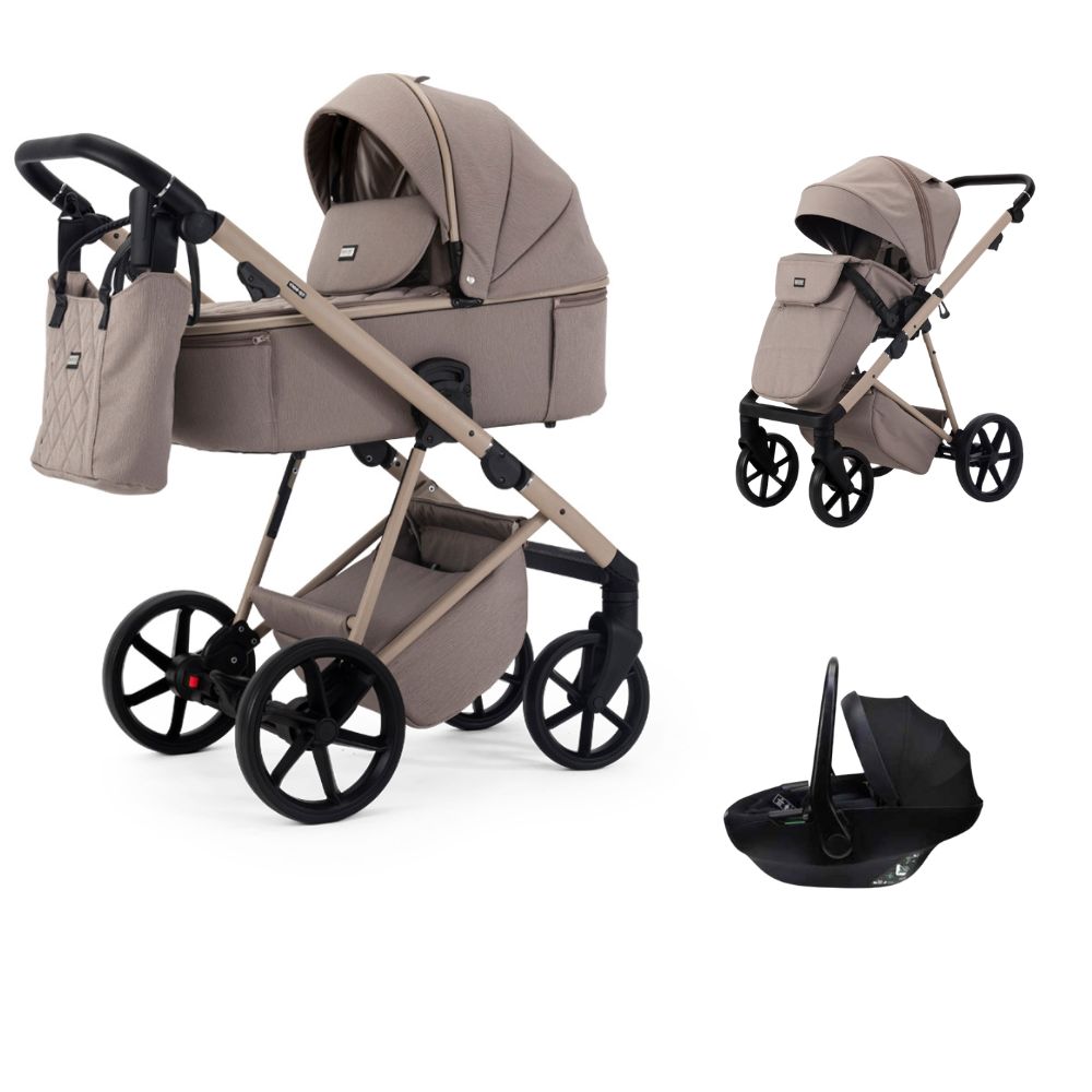 Mee-Go Milano Natura 3 In 1 + Evo Spin Car Seat -Cappuccino
