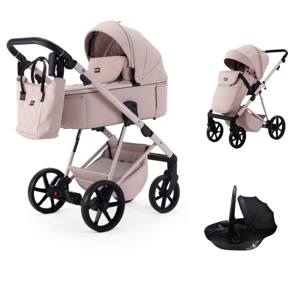 Mee-Go Milano Natura 3 In 1 + Evo Spin Car Seat - Rose