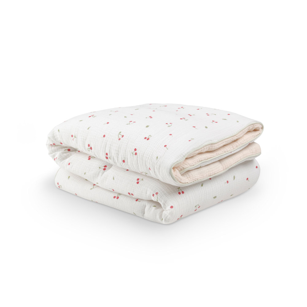 CuddleCo 4 Piece Cot Bed Bedding Set - Ditsy Cherry 12