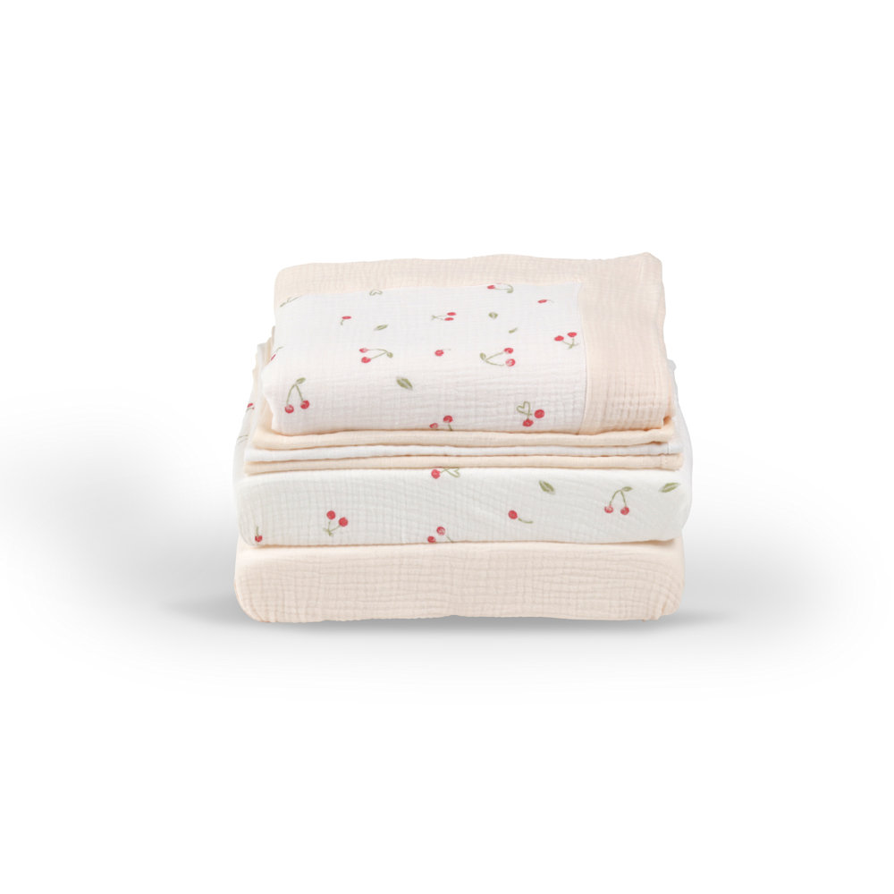 Universal Crib/Co-Sleeper Bedding Set - Ditsy Cherry2